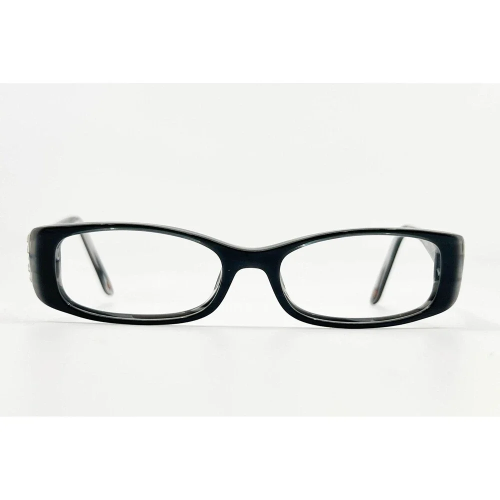 Revlon Eyeglasses Womens Black Rhinestone Accents Rectangular Frames 50-16-135